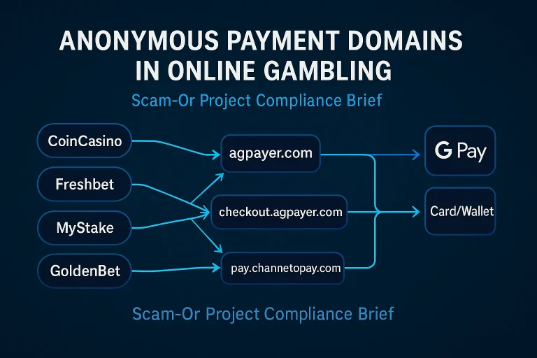 Anonymous “No-Site” Payment Hops in Offshore Gambling — Scam-Or Project Compliance Briefing