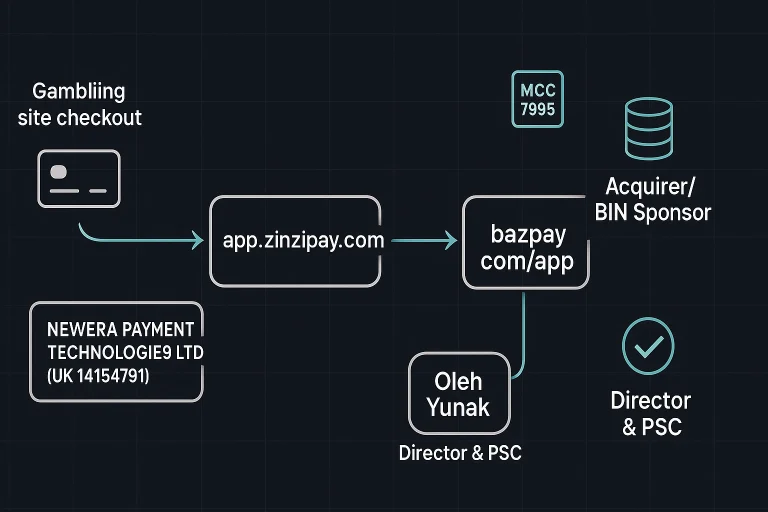 BazPay–Zinzipay: Suspected Common Control in Offshore Gambling Payments — Information Wanted