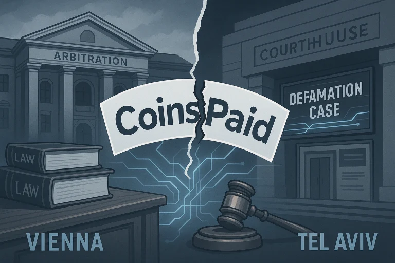 CoinsPaid Dispute Splits Between Vienna Arbitration and Tel Aviv Defamation Case