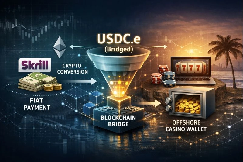 USDC.e Casino Rails: When “Fiat-Like” Skrill Deposits Mask Bridged Stablecoin Transfers — and Multiply Risk