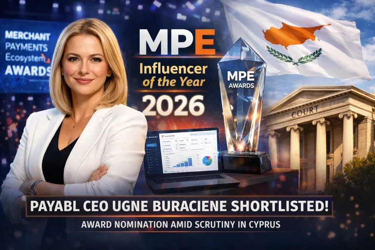Payabl CEO Ugne Buraciene Shortlisted for MPE Influencer of the Year 2026