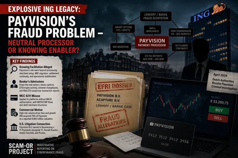 Explosive ING Legacy: Payvision’s Fraud Role — Passive Processor or Active Enabler?