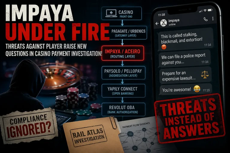 Impaya Faces Fresh Scrutiny After Alleged Threats Toward Player In Casino Payment Probe