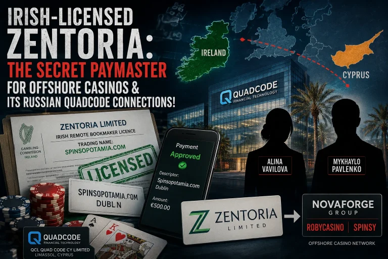 Irish-Licensed Zentoria: The Hidden EU Payment Hub Behind Offshore Casinos and the Quadcode Connection