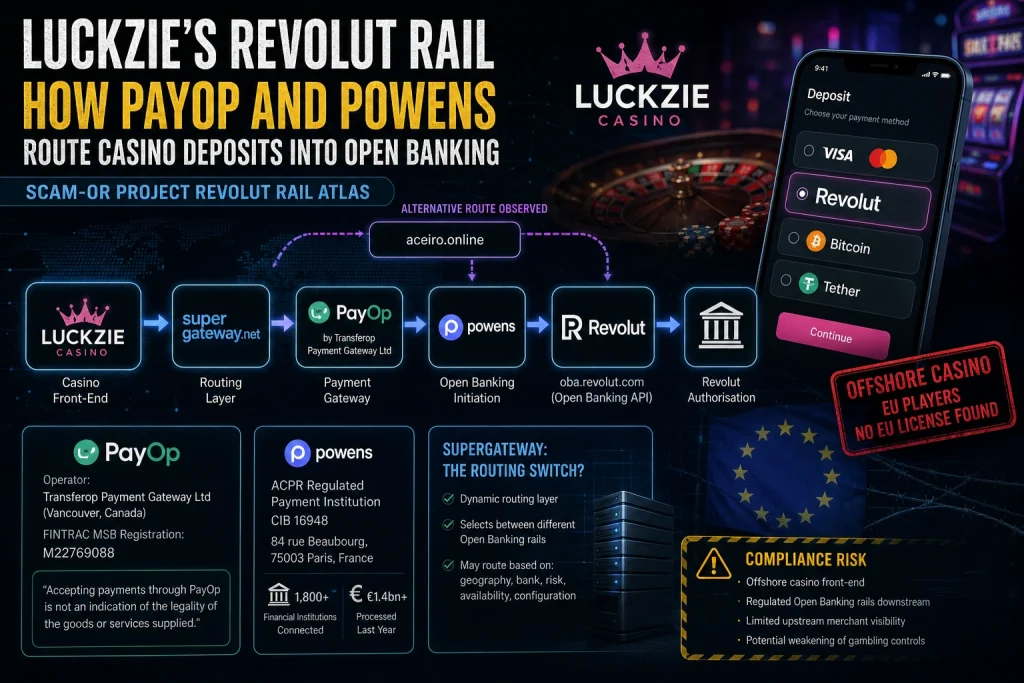 Rail Atlas: Luckzie’s Revolut Rail — Mapping PayOp and Powens in Casino Open Banking Flows
