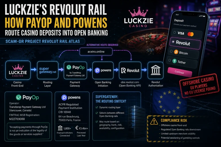 Rail Atlas: Luckzie’s Revolut Rail — Mapping PayOp and Powens in Casino Open Banking Flows
