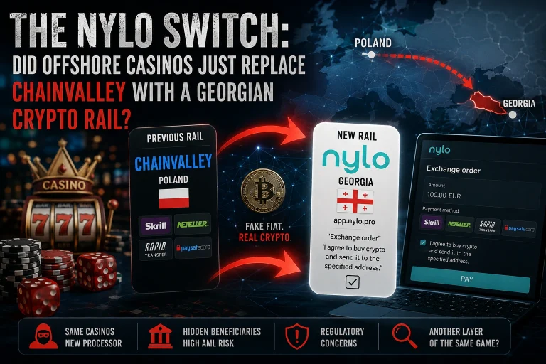 The Nylo Migration: Offshore Casino Payment Rails Shift From ChainValley To Georgia