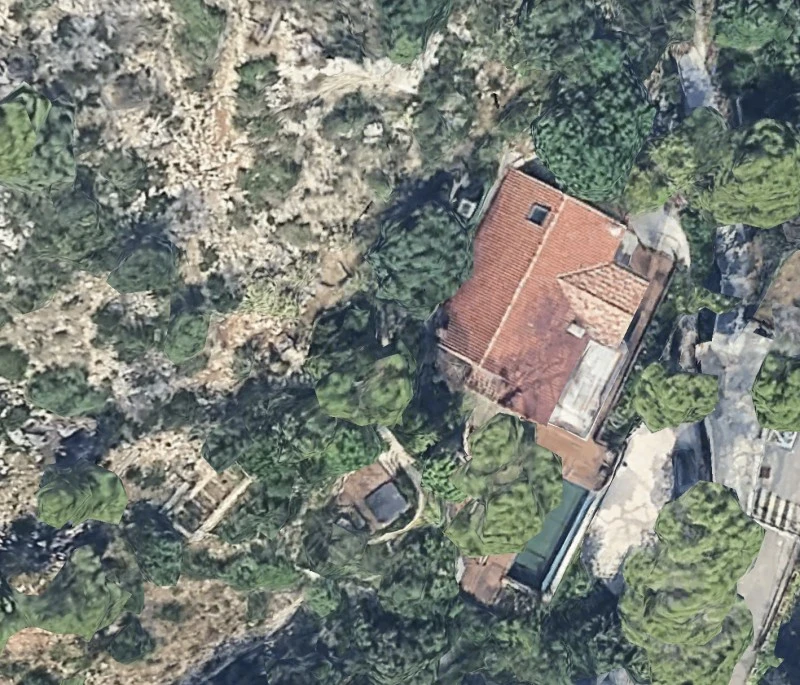 A bird's-eye view of the four-bedroom villa in Èze, France.