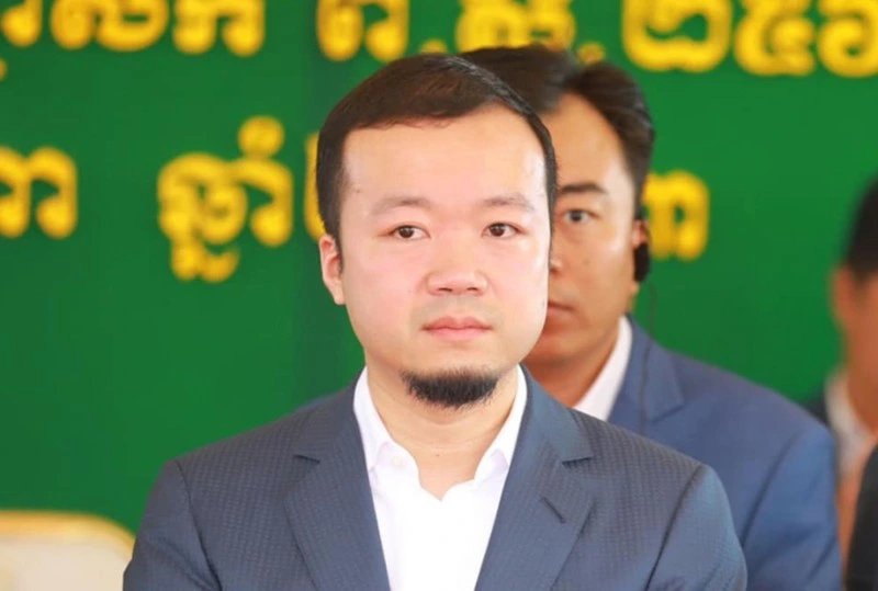 Chen Zhi, chairman of Prince Group at an inauguration ceremony in Phnom Penh, Cambodia, in 2023.